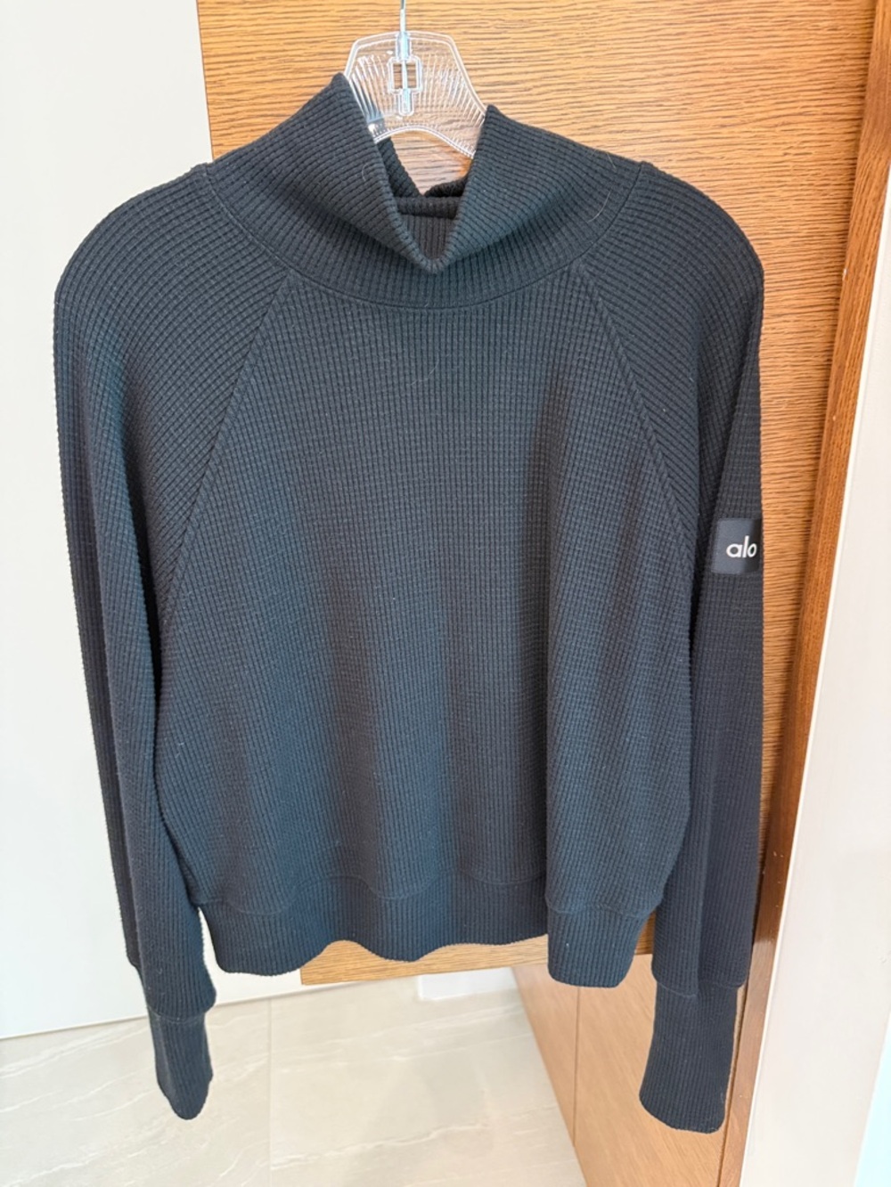 Alo Waffle Weekend Escape Mock Neck Long Sleeve